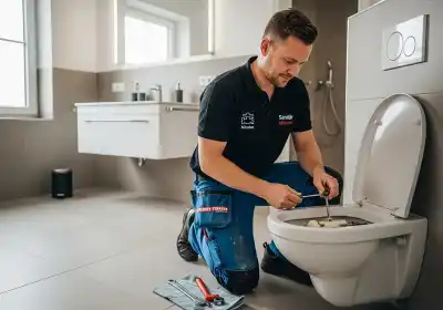 Drückerplatte austauschen WC Spülkasten Mechanismus München Sanitär Fachbetrieb